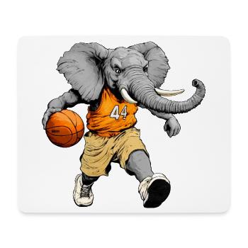 Elefanten Basketballspieler / Basketball Elefant - Mousepad (Querformat) - Weiß - Vorne
