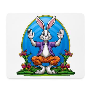 Yoga Osterhasen - Mousepad (Querformat) - Weiß - Vorne