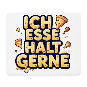 Ich esse halt gerne Pizza - Mousepad (Querformat) - Weiß - Vorne