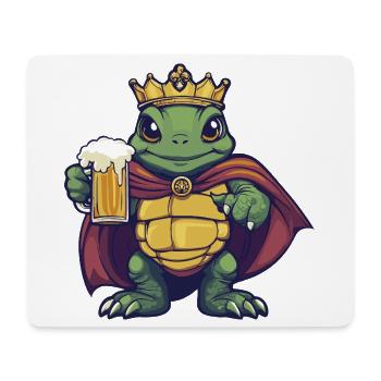 Turtle Beer King - Mouse Pad (horizontal) - white - Front