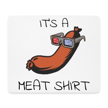 Sausage with sunglasses cartoon - Mouse Pad (horizontal) - white - Front
