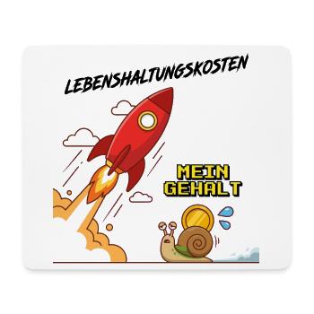 Lebenshaltungskosten_Rakete - Mousepad (Querformat) - Weiß - Vorne