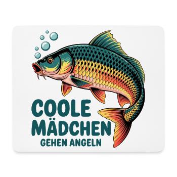 Coole Mädchen Angeln Karpfen - Mousepad (Querformat) - Weiß - Vorne