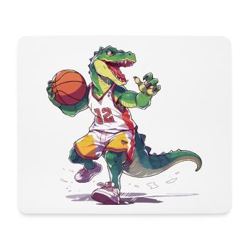 Basketball Dinosaur T-Rex Basketball Player - Mouse Pad (horizontal) - white - Front