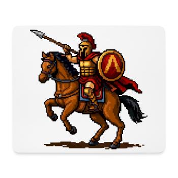 Pixelritter auf Pferd - Mousepad (Querformat) - Weiß - Vorne