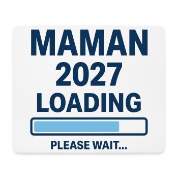 Design Maman 2027 Loading Grossesse - Tapis de souris (format paysage) - blanc - Devant