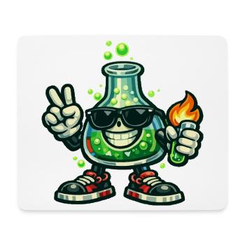 Labor-Held mit Peace-Sign und Flamme - Mousepad (Querformat) - Weiß - Vorne
