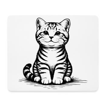 Katzenbaby_sitzend - Mousepad (Querformat) - Weiß - Vorne