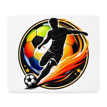 Soccer Shirt Player Silhouette Soccer Ball - Mouse Pad (horizontal) - white - Front