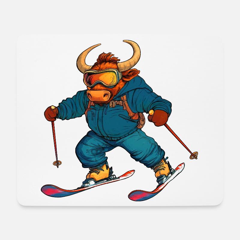 Skier Taurus - Mouse Pad (horizontal) - white