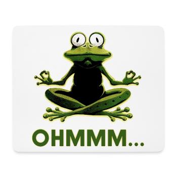 Frosch in Meditation: Ohmm Zen - Mousepad (Querformat) - Weiß - Vorne