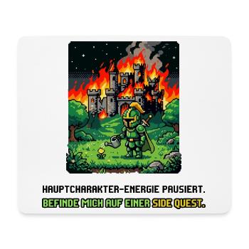 Side Quest Pause Gaming Spruch - Mousepad (Querformat) - Weiß - Vorne