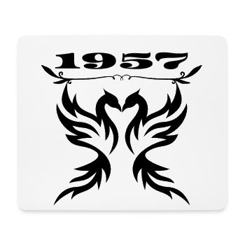 1957 Year – Hand-drawn vintage number style - Mouse Pad (horizontal) - white - Front