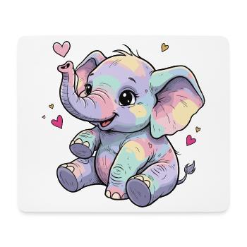 Pastel Elephant Cuddly Heart - Mouse Pad (horizontal) - white - Front
