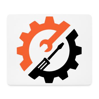 Gear Tool – Mechanic Logo - Mouse Pad (horizontal) - white - Front