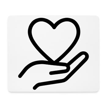 Hand Herz - Mousepad (Querformat) - Weiß - Vorne