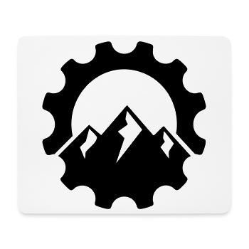Mountain Chainring – MTB Bike Logo - Mouse Pad (horizontal) - white - Front
