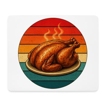 Retro Turkey BBQ Vintage Grill Motif - Mouse Pad (horizontal) - white - Front