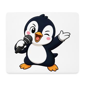 Süßer Pinguin Sänger Karaoke Musiker Lustiger - Mousepad (Querformat) - Weiß - Vorne