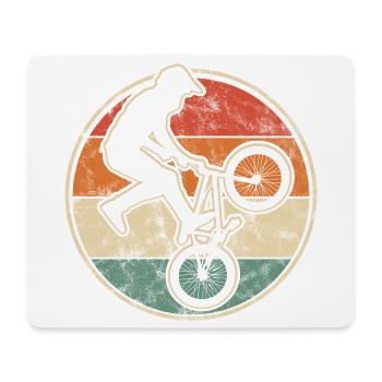BMX Biker Trick Graphic in Vintage Style - Mouse Pad (horizontal) - white - Front