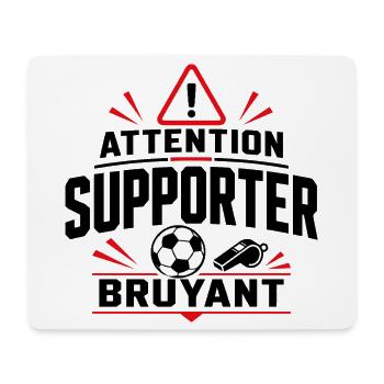 Attention Supporter Bruyant - Foot Humour - Tapis de souris (format paysage) - blanc - Devant
