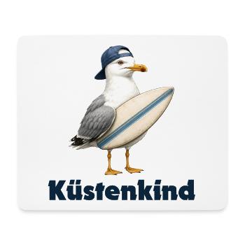 Küstenkind Surfvogel-Design - Mousepad (Querformat) - Weiß - Vorne