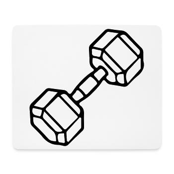 Hantel Symbol Gewichte Training - Mousepad (Querformat) - Weiß - Vorne