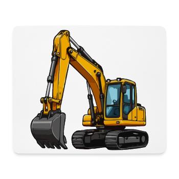 Yellow Excavator Cartoon - Mouse Pad (horizontal) - white - Front