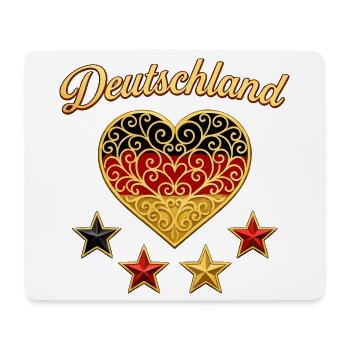 German Stars Heart Design Proud Fan Style - Mousepad (Querformat) - Weiß - Vorne