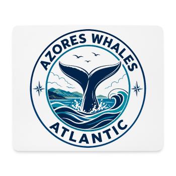 Azores Whale Fluke Circular Badge Reiseemblem - Mousepad (Querformat) - Weiß - Vorne