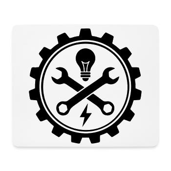 Elektriker Werkzeug und Zahnrad - Mousepad (Querformat) - Weiß - Vorne