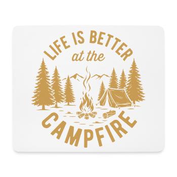 Hiking - Life is Better at the Campfire - Mouse Pad (horizontal) - white - Front