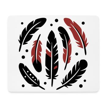 Bird Feathers Circle Logo - Mouse Pad (horizontal) - white - Front