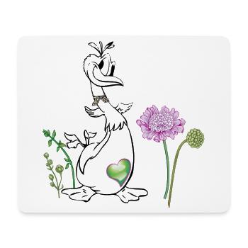 Canard dans la prairie - Tapis de souris (format paysage) - blanc - Devant