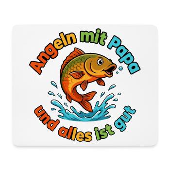 Angeln mit Papa – Alles ist gut - Mousepad (Querformat) - Weiß - Vorne