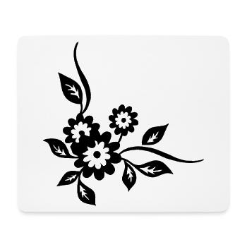 Black flowers - Mouse Pad (horizontal) - white - Front