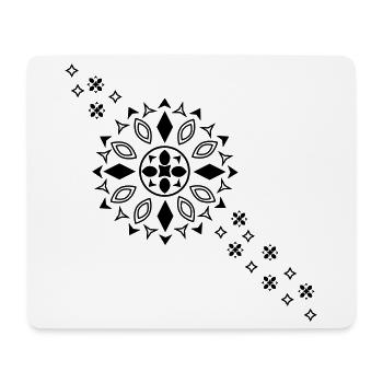 Schwarze Mandala-Blüte - Mousepad (Querformat) - Weiß - Vorne
