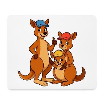 Kangaroo Family - Mouse Pad (horizontal) - white - Front
