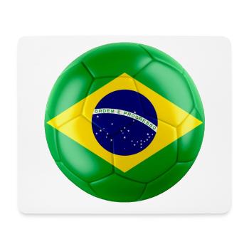 BRAZIL'S FLAG ON A FOOTBALL - Mouse Pad (horizontal) - white - Front