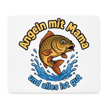 Angeln mit Mama Motiv – Alles ist gut - Mousepad (Querformat) - Weiß - Vorne