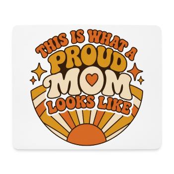 Proud Mom Retro Sunrise - Mousepad (Querformat) - Weiß - Vorne