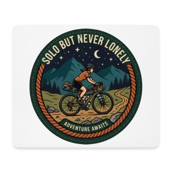 Solo-, aber niemals einsames Bikepacking-Patch - Mousepad (Querformat) - Weiß - Vorne