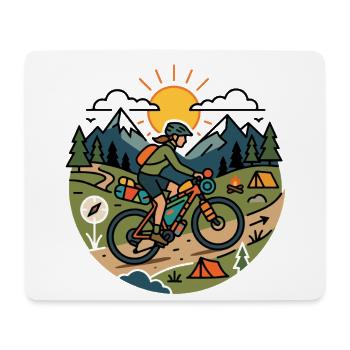 Mountainbikepacking Adventure Badge T-Shirt - Mousepad (Querformat) - Weiß - Vorne