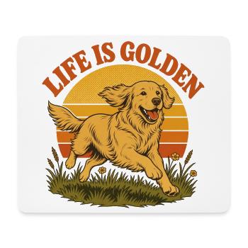 Life is golden with Golden Retriever - Mouse Pad (horizontal) - white - Front