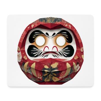 Blumenkreis-Daruma im Feststil Daruma Origami - Mousepad (Querformat) - Weiß - Vorne