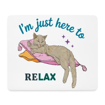Entspannte Katze  - Mousepad (Querformat) - Weiß - Vorne