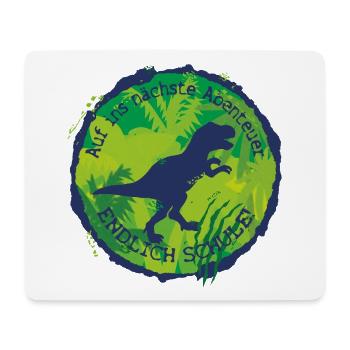 Dino Adventure Finally School T-Rex – Schoolchild - Mouse Pad (horizontal) - white - Front