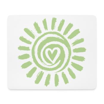 Sonne Spirale Herzgrün - Mousepad (Querformat) - Weiß - Vorne