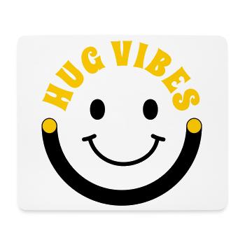 Minimalist Hug Vibes – Typography with Smile Curve - Mouse Pad (horizontal) - white - Front