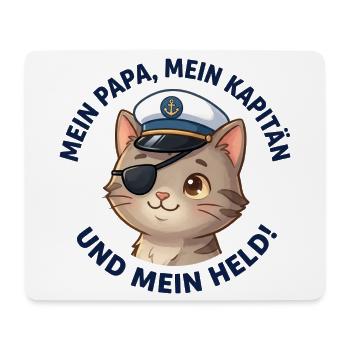 Mein Papa Kapitän und Held - Mousepad (Querformat) - Weiß - Vorne